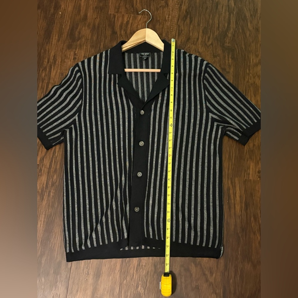 Todd Snyder - Silk Cotton Striped Bungalow Sweater Polo (Medium) - Picture 3 of 6
